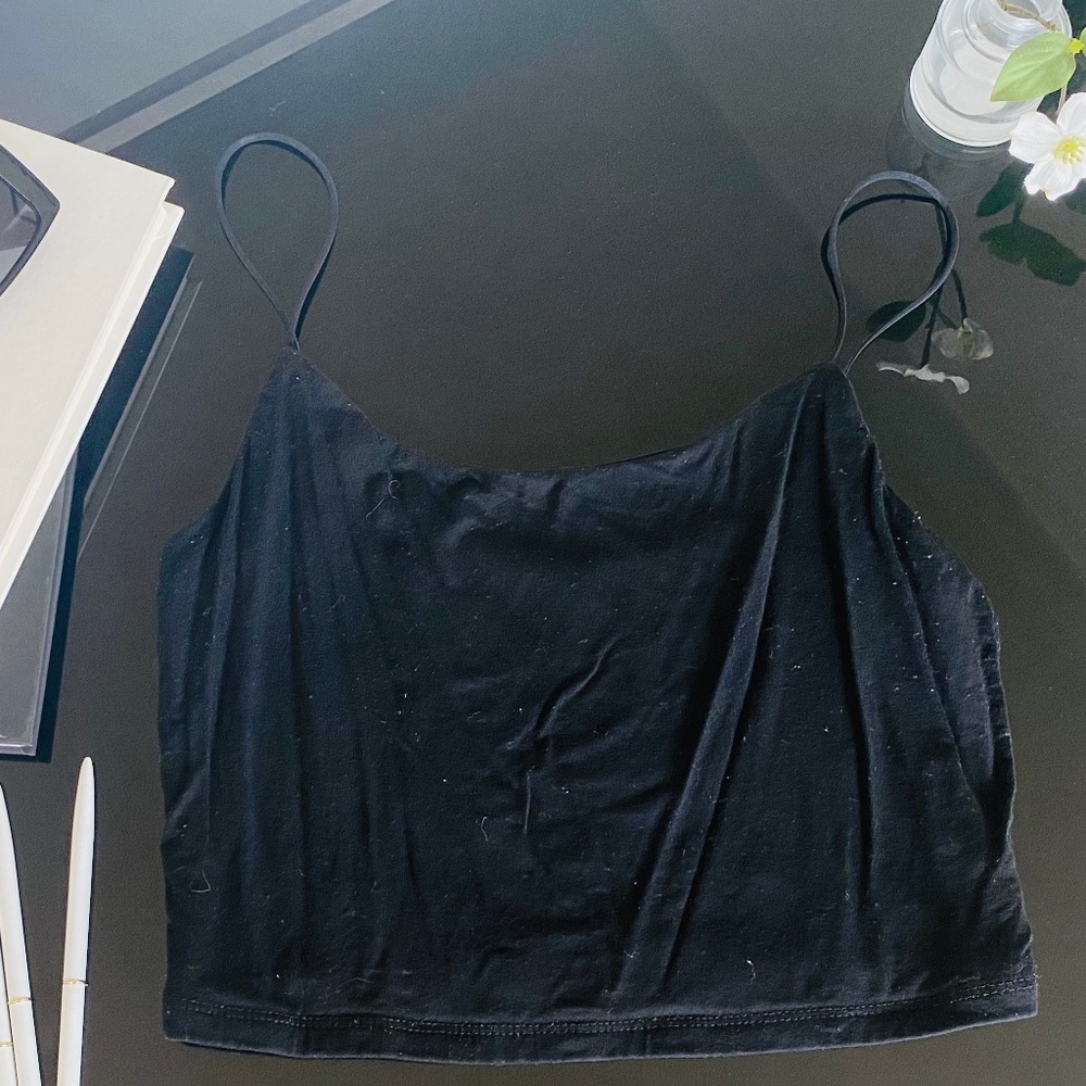 Black Crop Tank Top